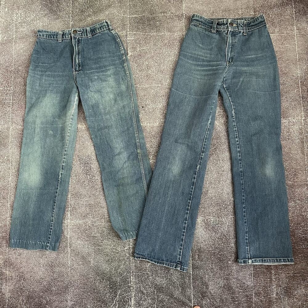 Women's Vintage Y2K Shades Denim Star Boot Cut Blue Jeans Lot of 2 Sz 26 X 30